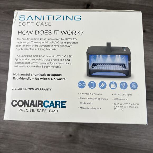 Conair Conaircare Sanitizing Soft Case Disinfect Everyday Items Chemical Free - Picture 5 of 16